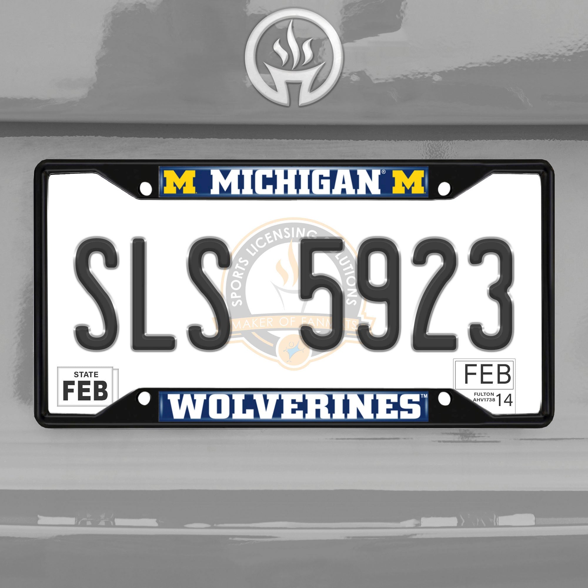 Fanmats Michigan Wolverines Metal License Plate Frame Schwarzer Abgang