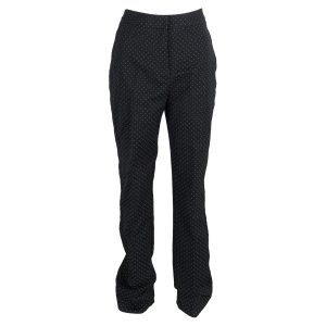 Erdem Polka Dot Print Hose aus schwarzem Wollgewebe mit hohem Bund – 7833715310652