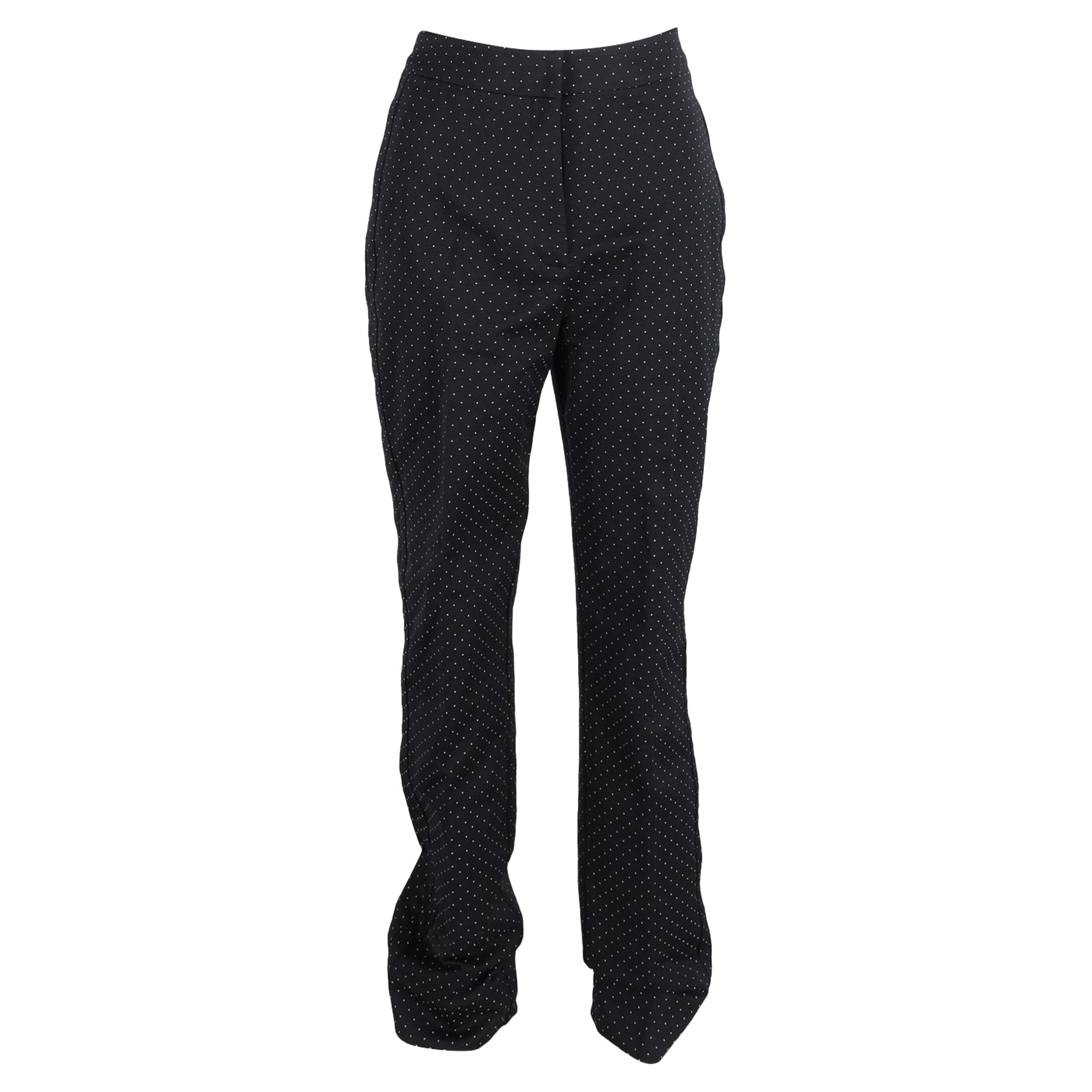 Erdem Polka Dot Muster Hose mit breitem Bein aus schwarzer Wolle
