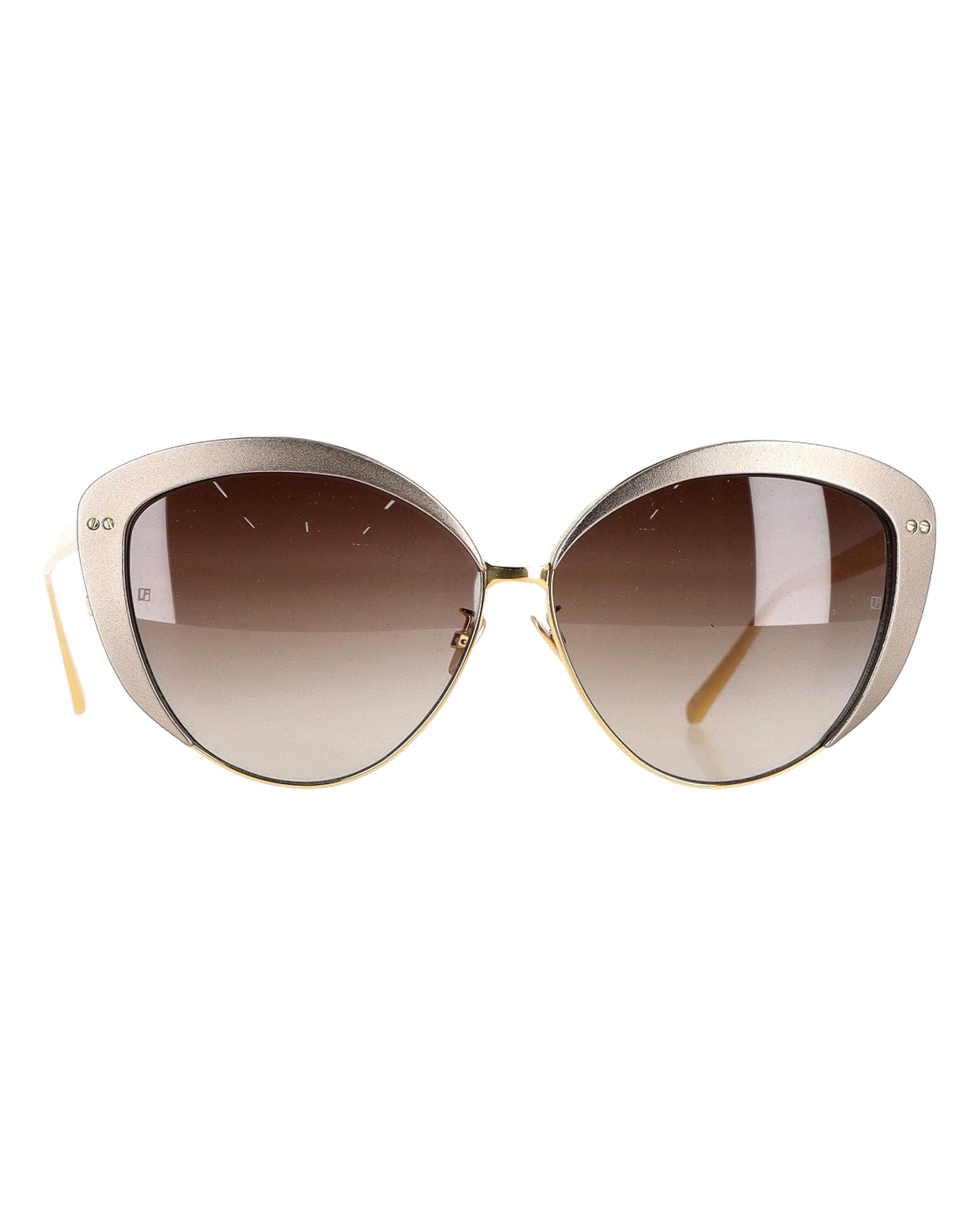 Linda Farrow 579 C5 Cat Eye Sonnenbrille aus Gold Metall