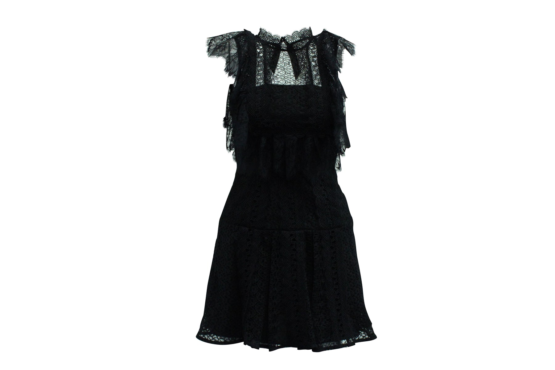 Selbstporträt Spitze Kleid aus schwarzem Polyester