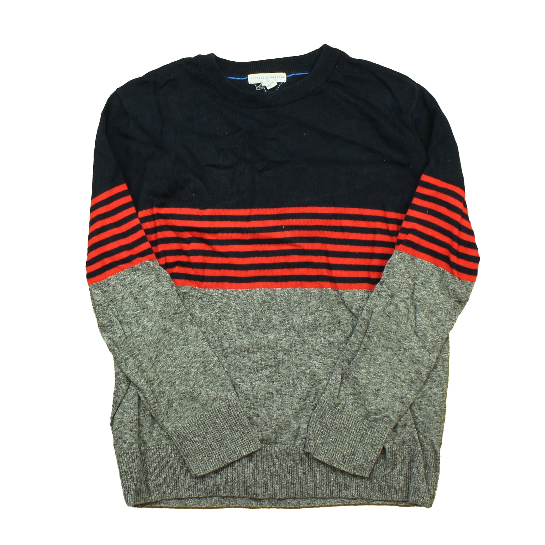 Rockets Of Awesome Jungen Blau – Grau – Rot – Streifen Pullover