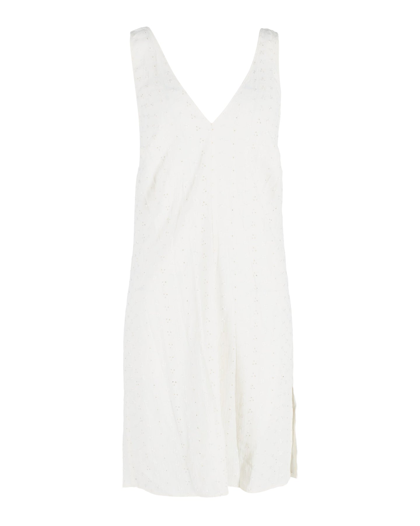 Reformation V-Ausschnitt Low Rückseite Ärmelloses Kleid in Off-White Baumwolle