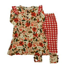 Gigi and Max Mädchen rosa mit Blumenmuster 2-teilige Pyjamas – 7806013440060