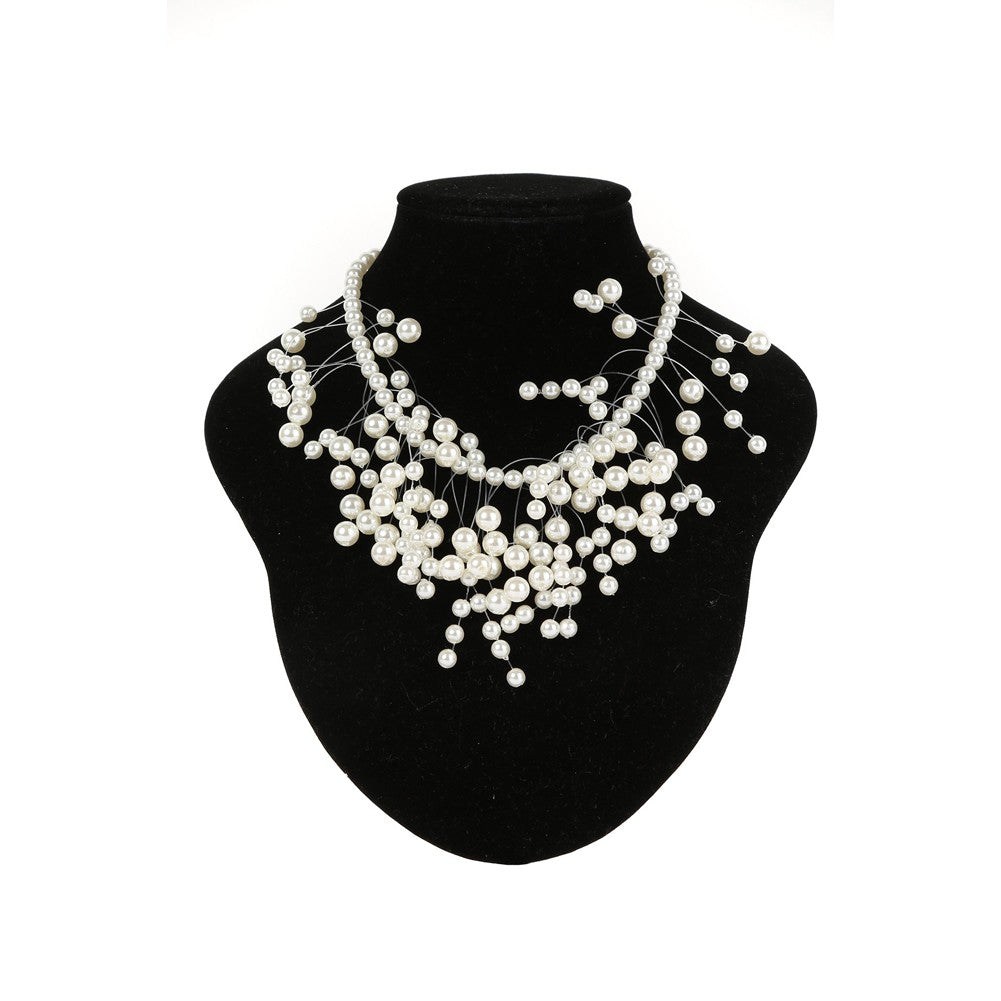 Elegante Mehrfarbig Perle Halskette