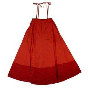 Fendi ‘ mit Blumenmuster bestickte ärmelloses Kleid – orange