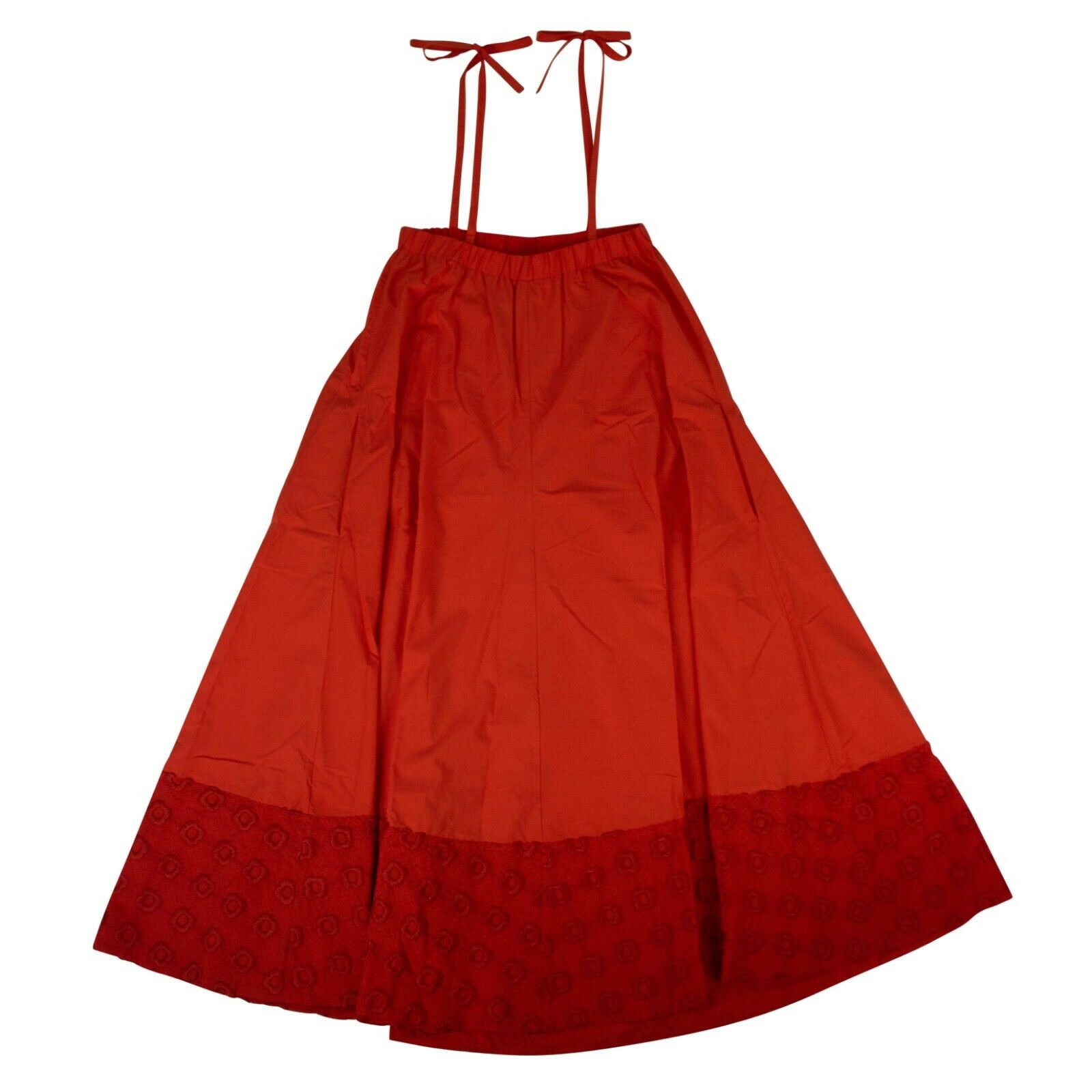Fendi 'mit Blumenmuster bestickt' Ärmelloses Kleid – Orange