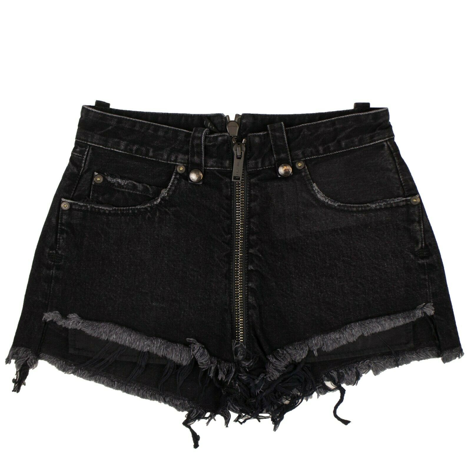 Unravel Project Denim Distressed kurz Hose – Schwarz