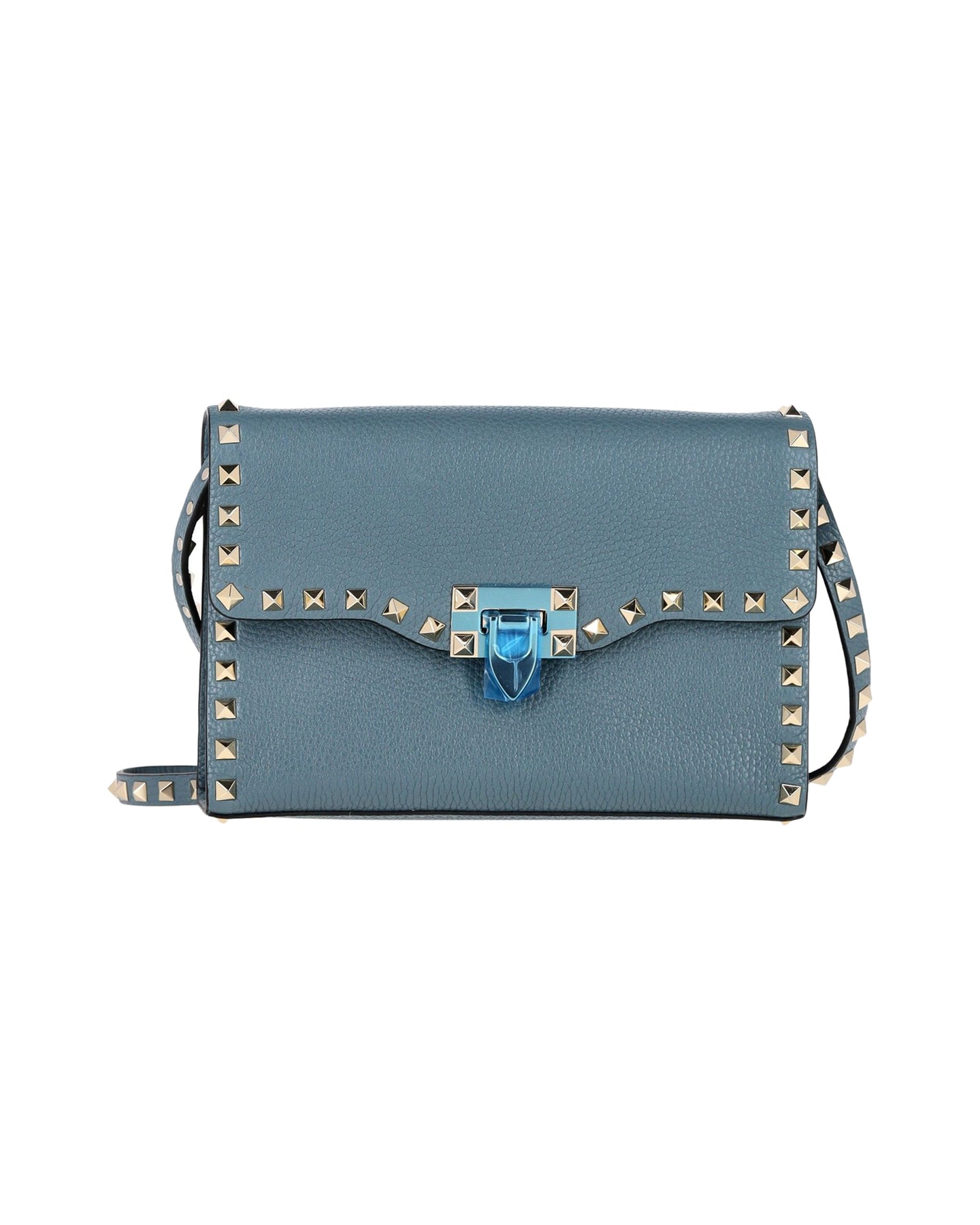 Valentino Rockstud Umhängetasche aus blauem Leder