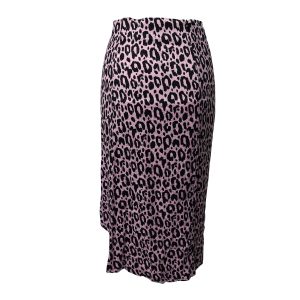 Maje Jipanta Leopard Print Front Slit Rock in rosa Cupro