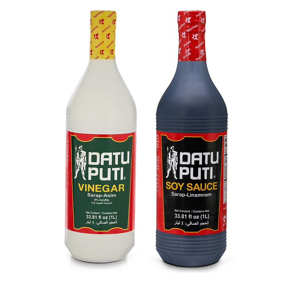Datu Puti Essig und Sojasauce Value Packung - 67,08 OZ (1 Liter Flasche von jedem)