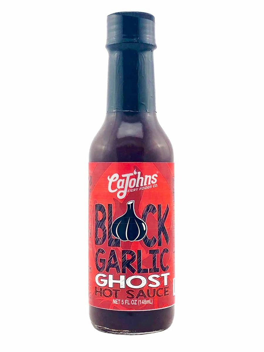 Chilisauce schwarzer Knoblauch Geist Pfeffer CaJohns Fiery Foods 5 oz Hitze 8