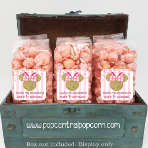 pink und gold minnie party – Popcorn Partei favors