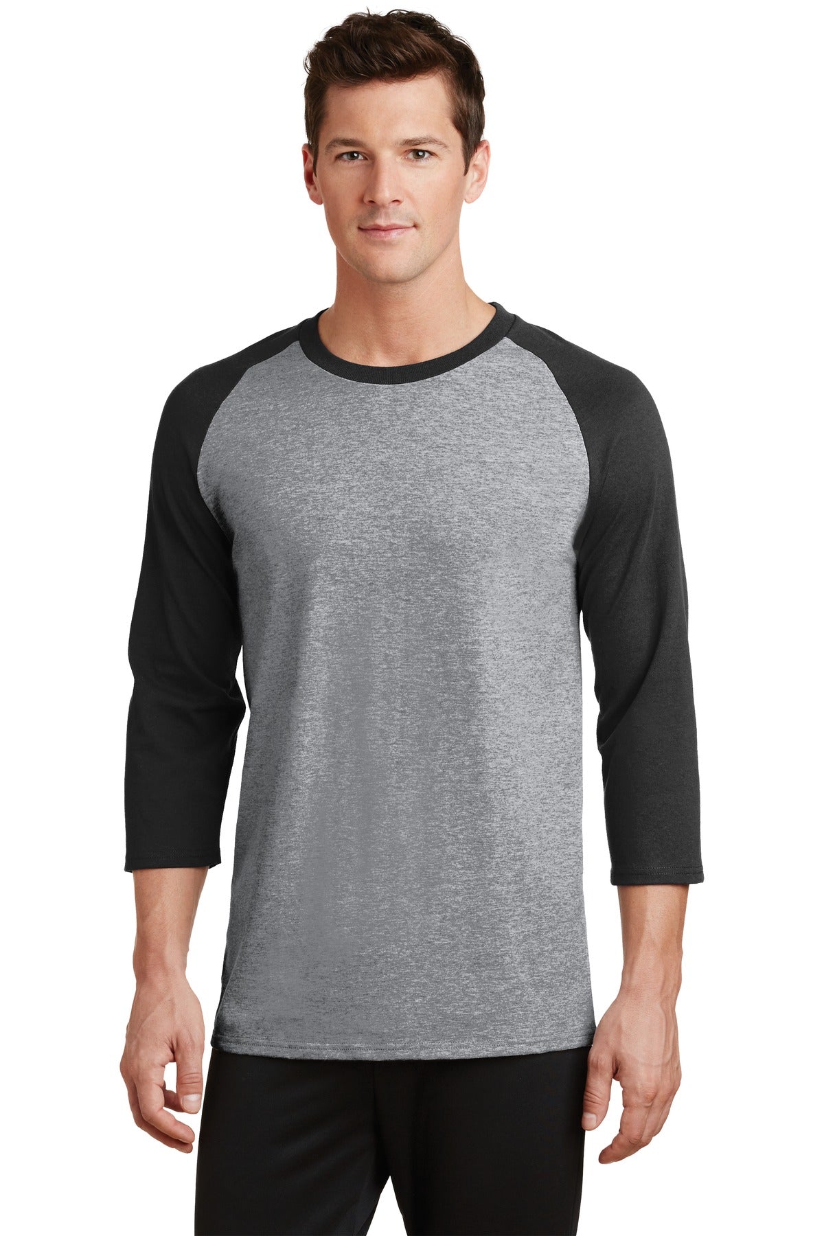 Port & Company Herren Core Blend 3/4-Ärmel Raglan T-Shirt