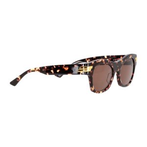 Bottega Veneta Übergroße Tortoiseshell Sonnenbrille mit quadratischem Rahmen in Tiermuster Acetat