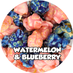 rosa und blaue Popcornmischung – Wassermelone und Heidelbeere