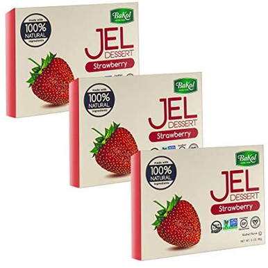 Bakol Veganer Erdbeergeschmack Jello, 3 oz (Packung mit 3)