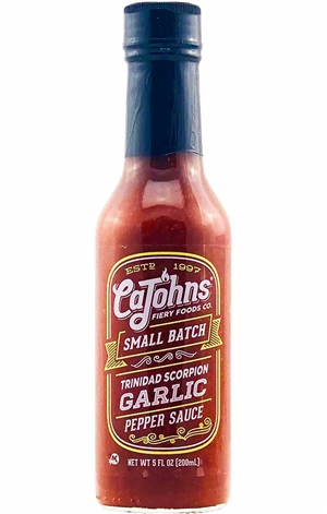 CaJohn's kleine Charge Trinidad Scorpion Knoblauch Pfeffersauce, 5oz