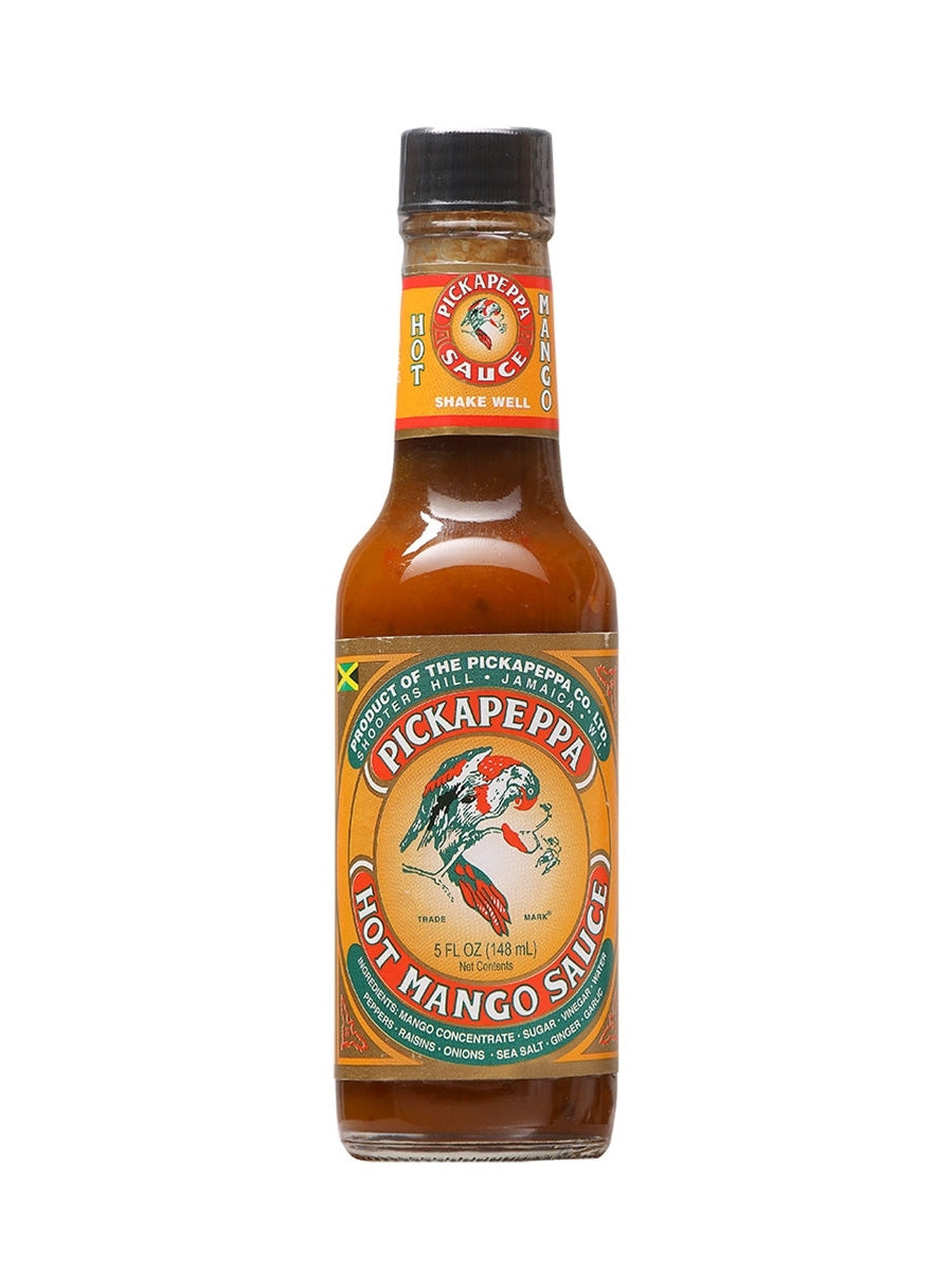 Chilisauce Pickapeppa Hot Mango mit Knoblauch 5 oz Jamaika Hitze 9