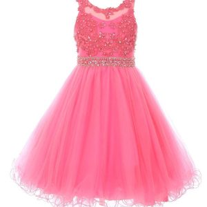 Mädchen multi Farbe Strass Perle Perlen Mesh Blumenmädchen Junior Brautjungfer Kleid 4-16