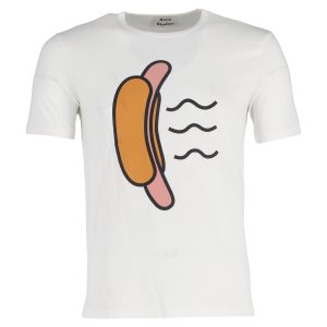 Acne Studios Hotdog T-Shirt aus weißer Baumwolle