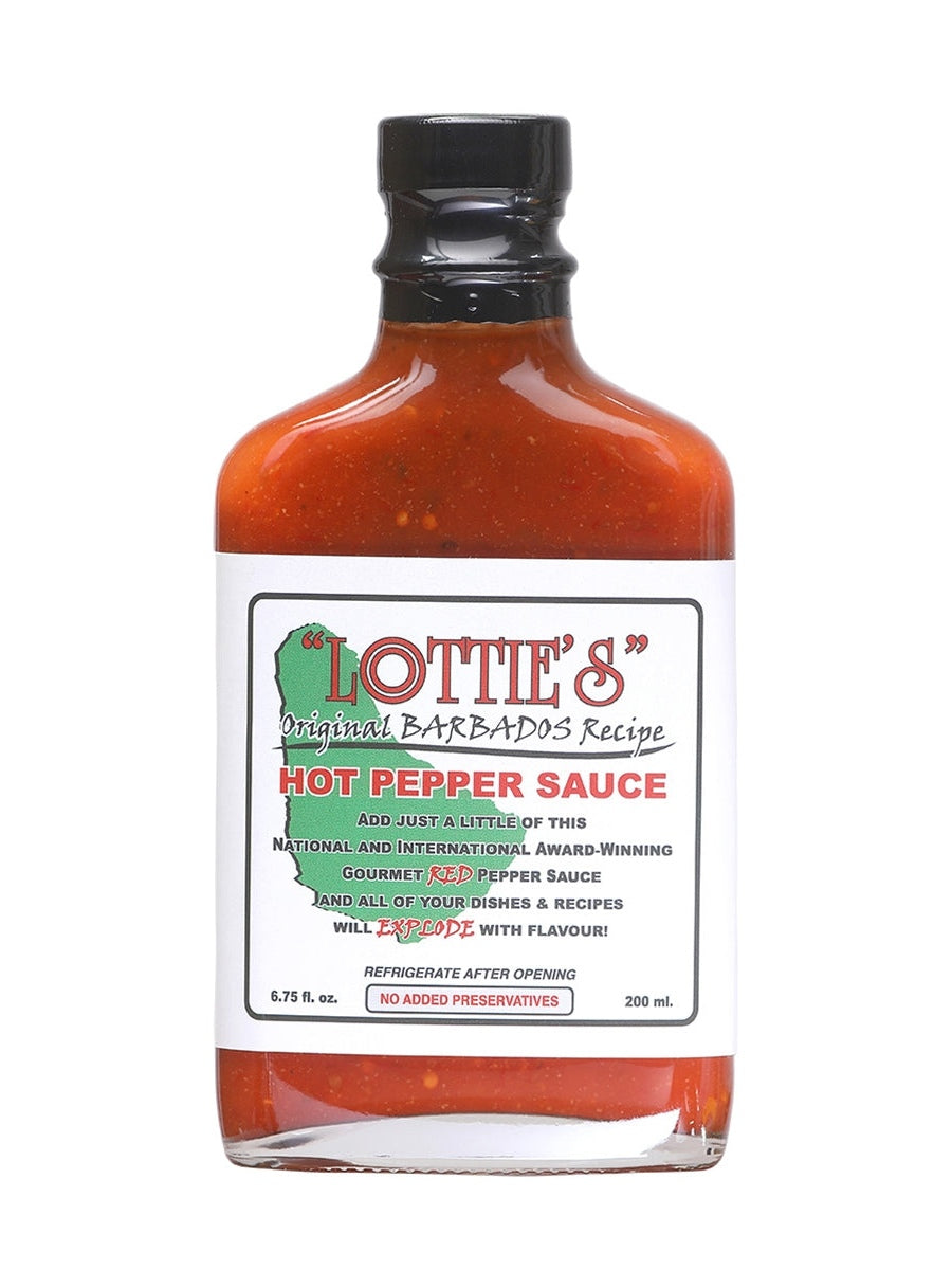 Chilisauce Lotties Original Barbados Rot Hot Pfeffer Sauce 6,75 oz Flasche