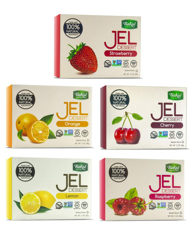 Bakol natürlich Vegan Jel Dessert Sortenpaket, Fruchtaromen, 3 oz (Packung mit 5)