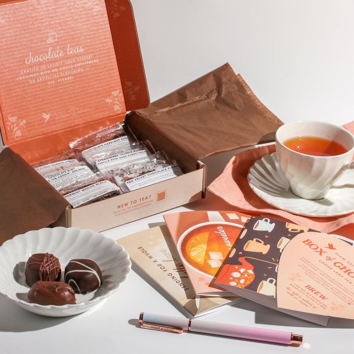 Schachtel mit Schokoladentees: Valentine's Tee Sampler