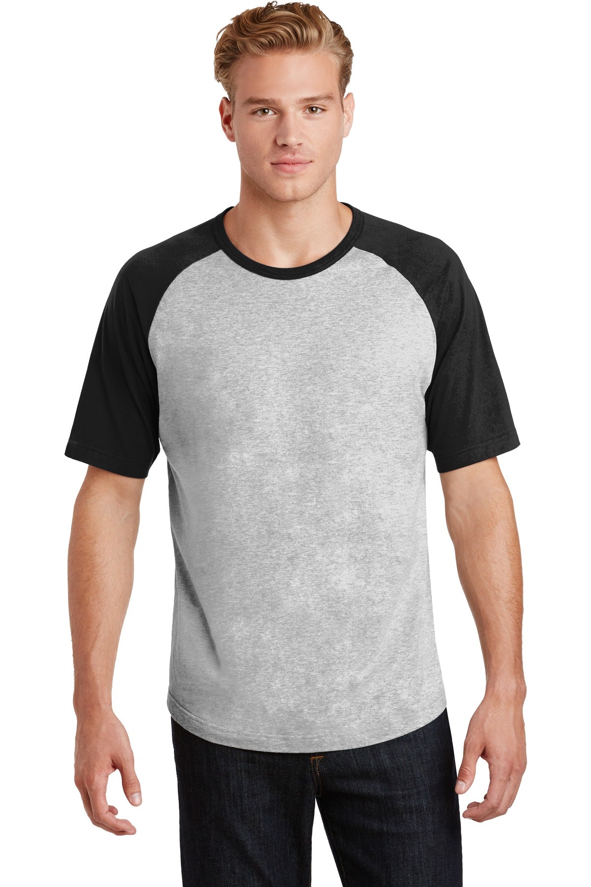 Sport-Tek Herren Kurzarm Colorblock Raglan Jersey