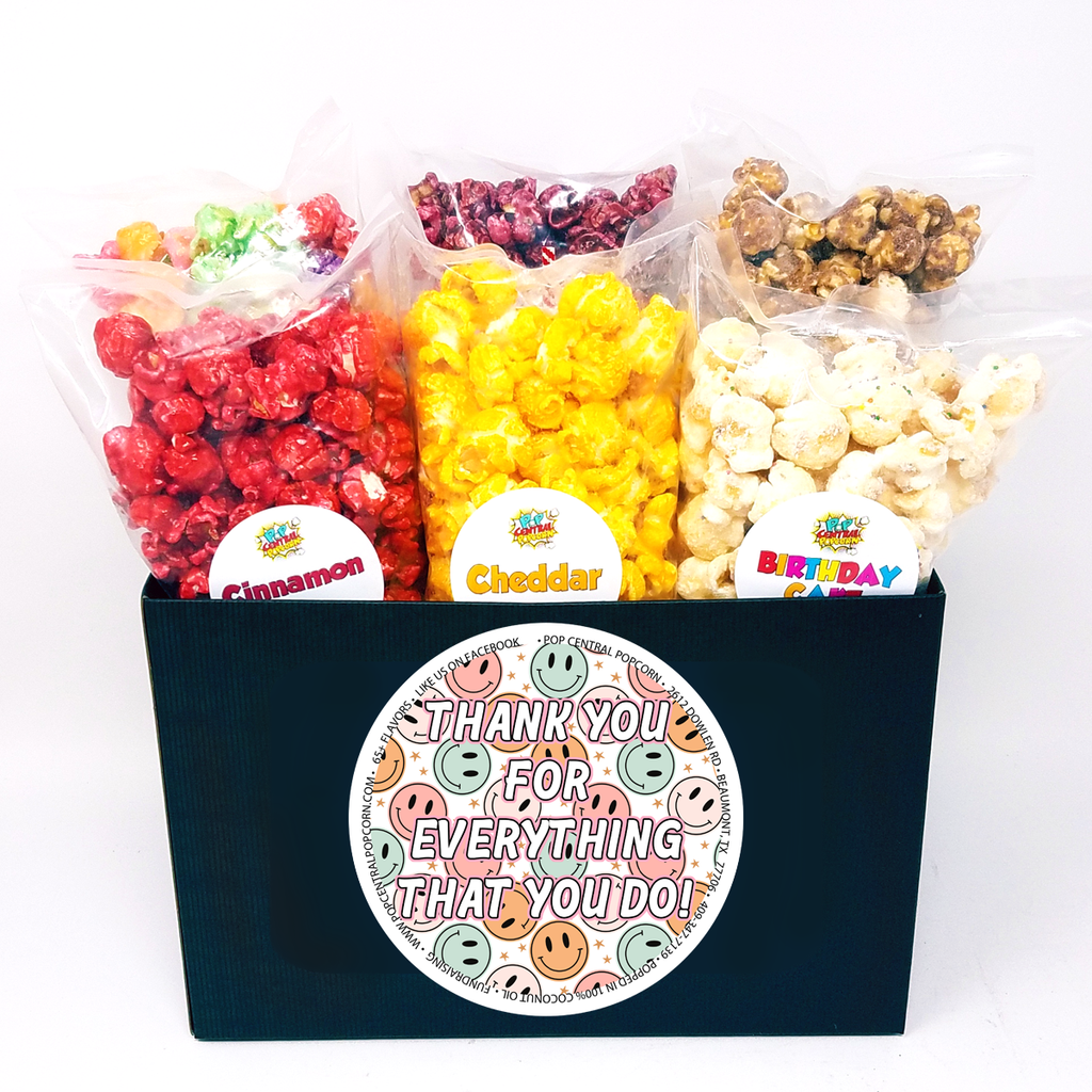 Smiley Gesicht Danke – Sortiment 6 Packung – Mini Popcorn Taschen