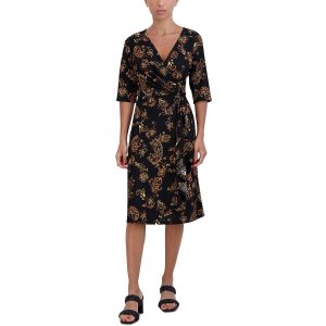 Petites Kniewickelkleid mit V-Ausschnitt