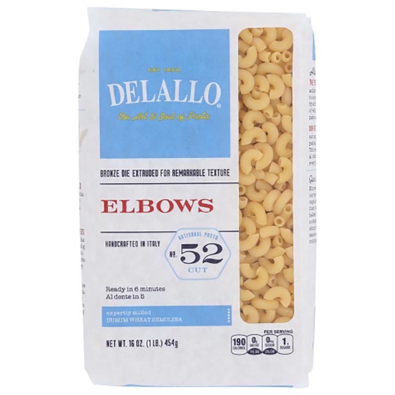 Delallo Pasta Ellenbogen #52, 16oz