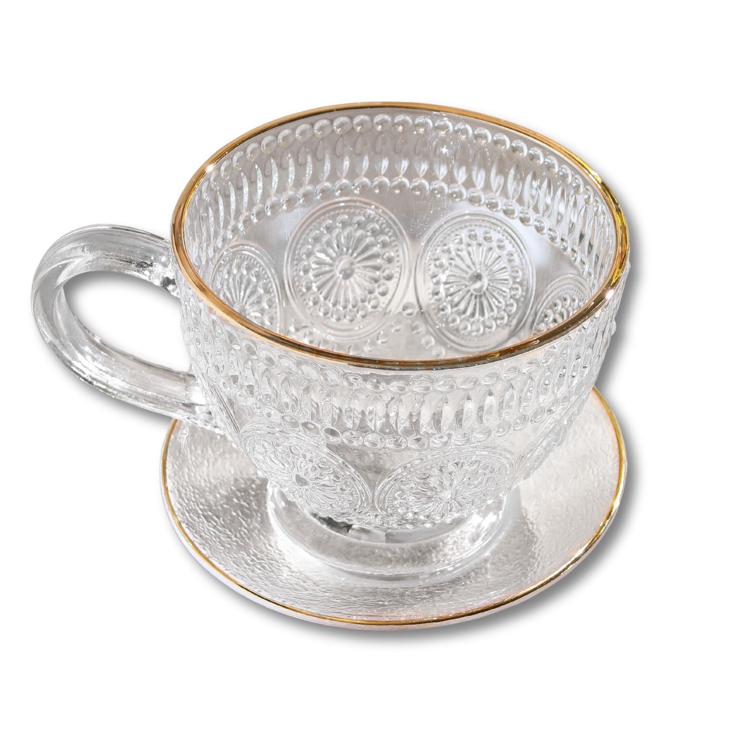 Café Society Glas Teetasse & Untertasse