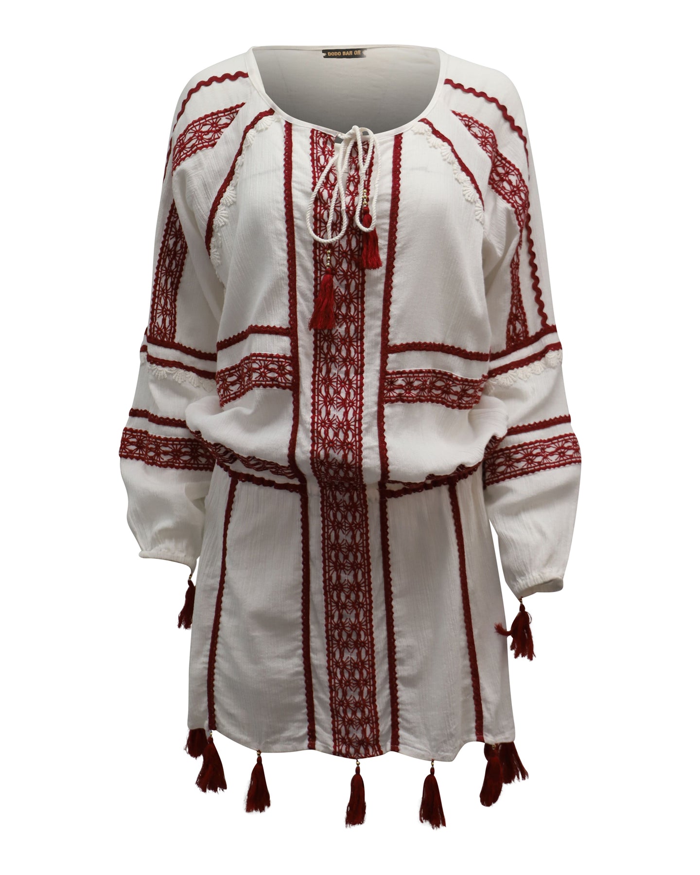 Dodo Bar oder gesticktes Cover Up Sun Kleid aus weißer Baumwolle
