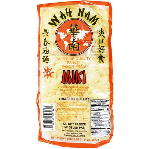 Wah Nam – Frische Miki – Pancit in höchster Qualität – Gekochte chinesische Nudeln – Bereit für Stir Fry -14 OZ