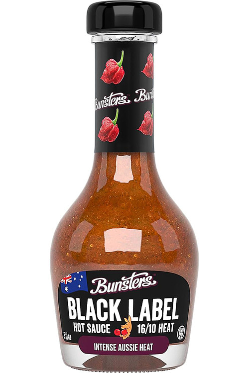 Bunsters Schwarz Label 16/10 Hitze Chilisauce, 5oz