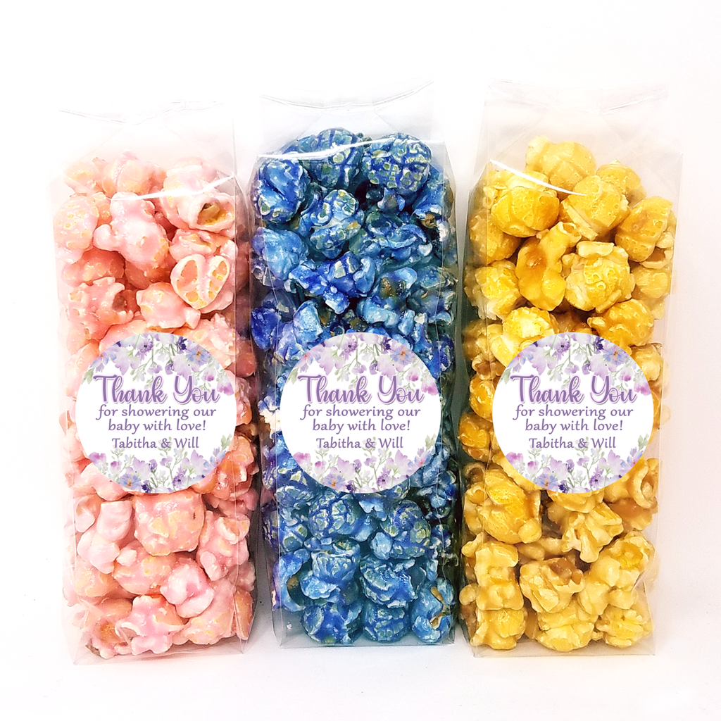 Lavendel mit Blumenmuster – Vielen Dank – Popcorn Party Favors