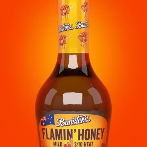 Bunsters Flamin Honig-scharfe Sauce, . – 5oz