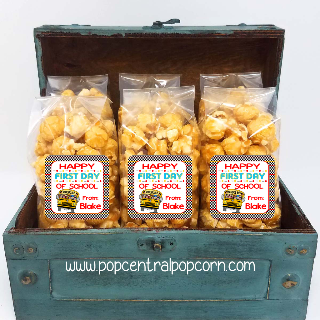 Erster Schultag – Klassenzimmer behandeln Popcorn-Taschen