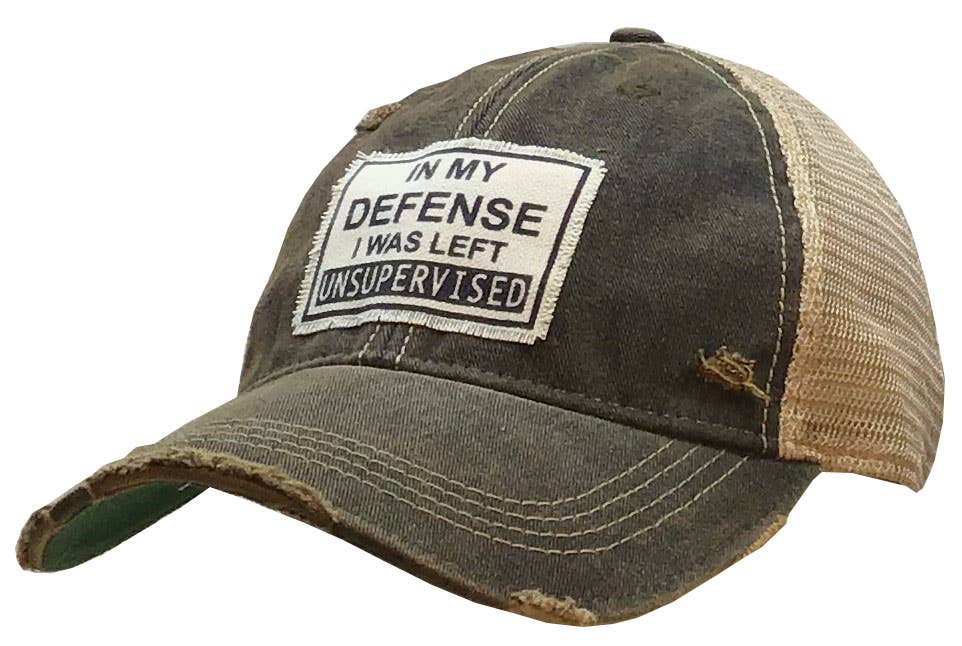 Vintage Life Zu meiner Verteidigung blieb ich unbeaufsichtigt Distressed Trucke