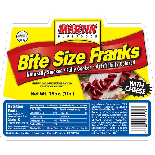 Martin Purefoods – Bissgröße Franks mit Käse – 16 OZ
