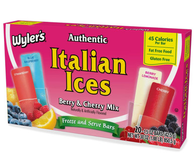 Wyler's Authentische italienische Eis Beeren und Kirsche Mischung Aromen 1,5 oz Pops, 20 Stück