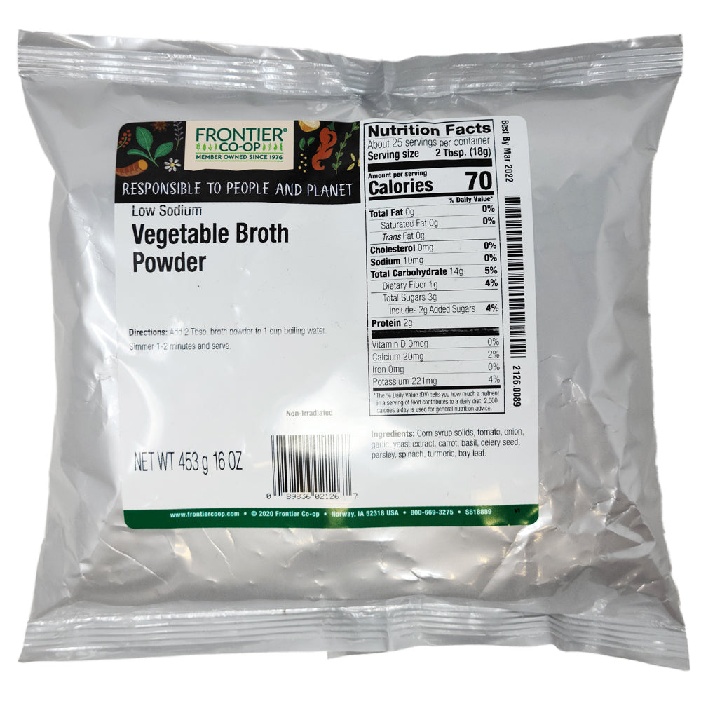 Frontier Low Sodium Gemüse aromatisierte Brühe Pulver – 16 Unzen