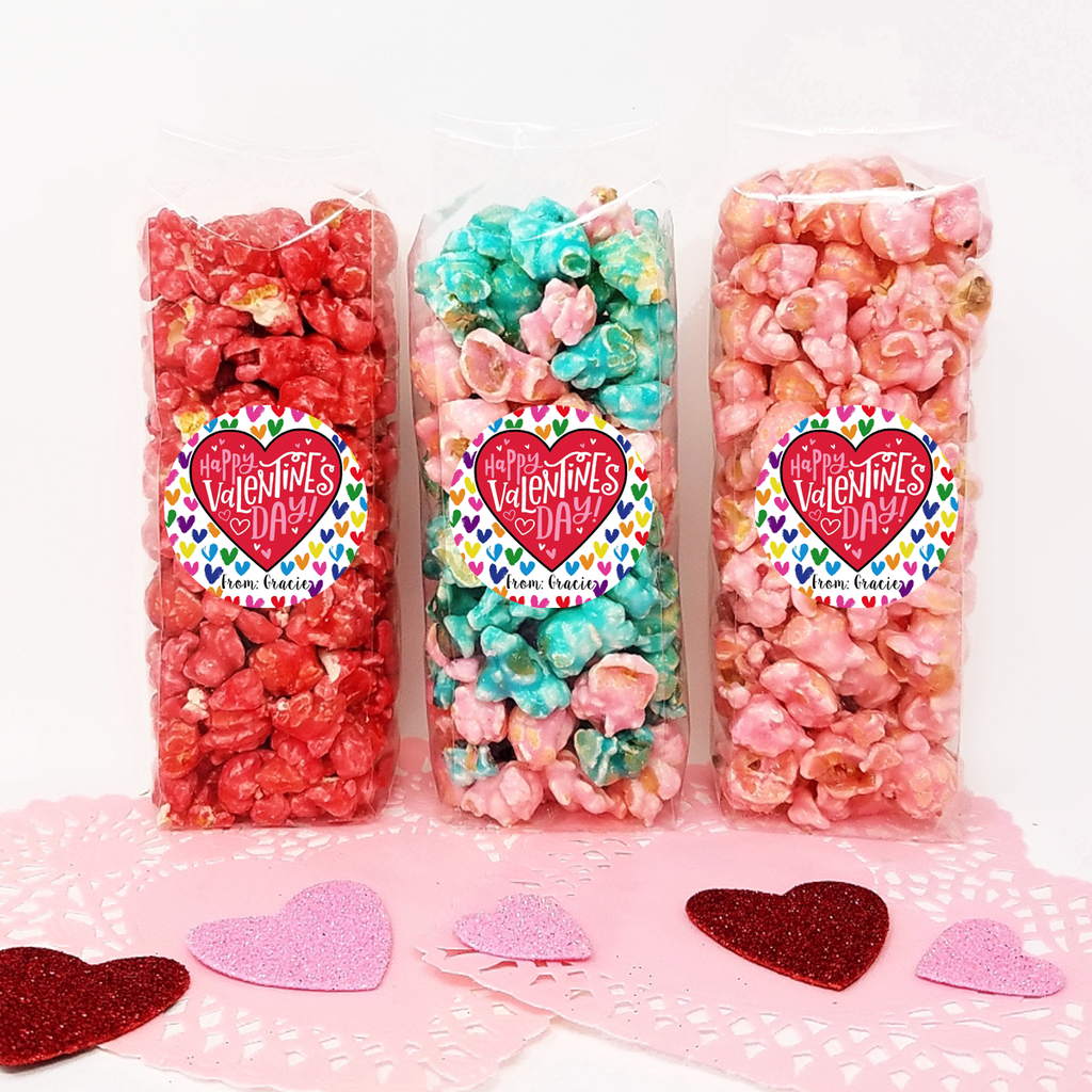 Helle Herzen – Valentine Party Favor Popcorn Taschen