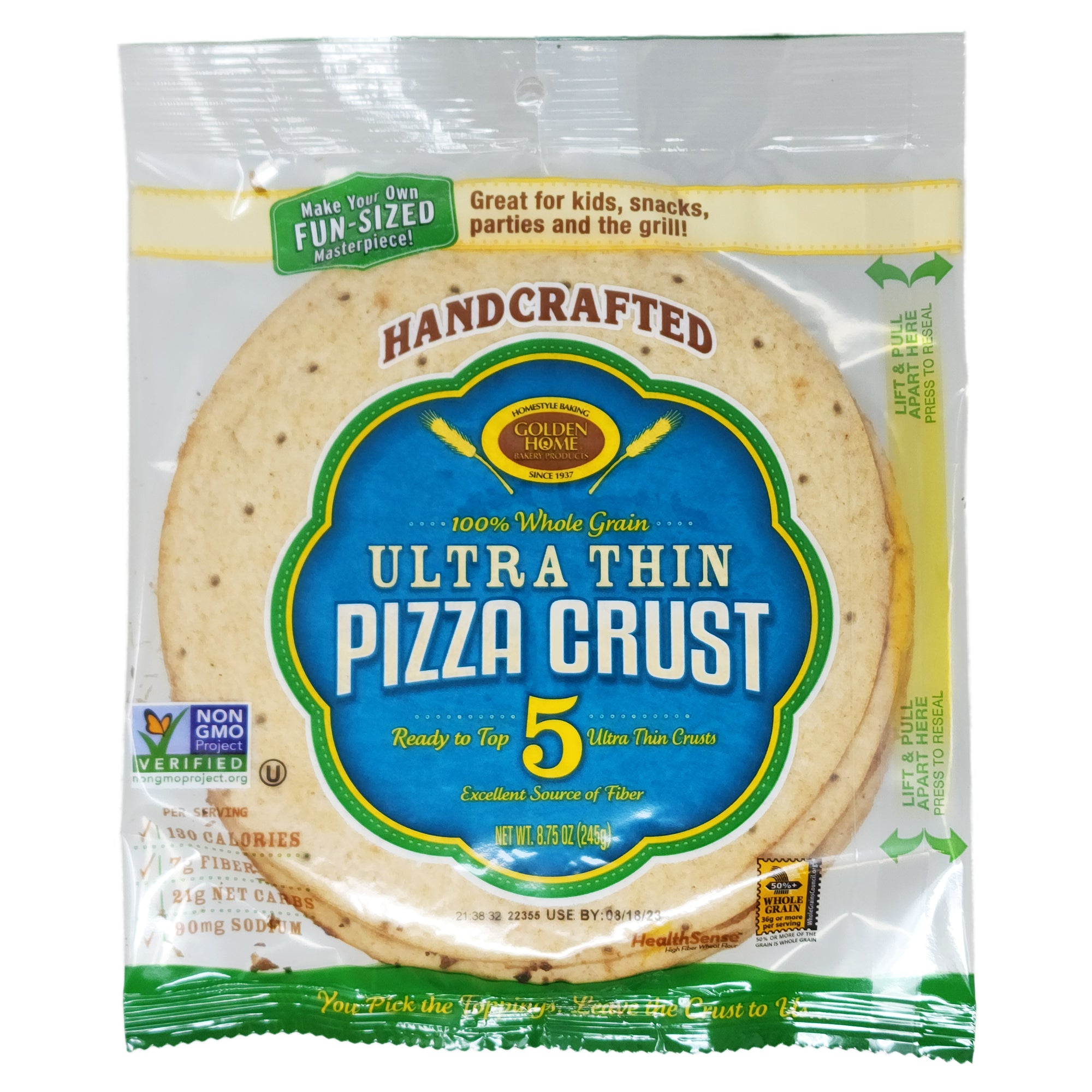7 Zoll – Golden Home Vollkorn Ultra dünn Crust Pizza – 8.75 oz