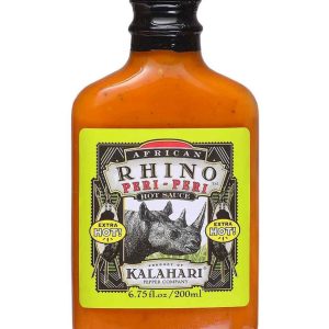 scharfe Sauce afrikanisch rhino pro peri extra heiß 6.75 Unzen Kolben erhitzen 9