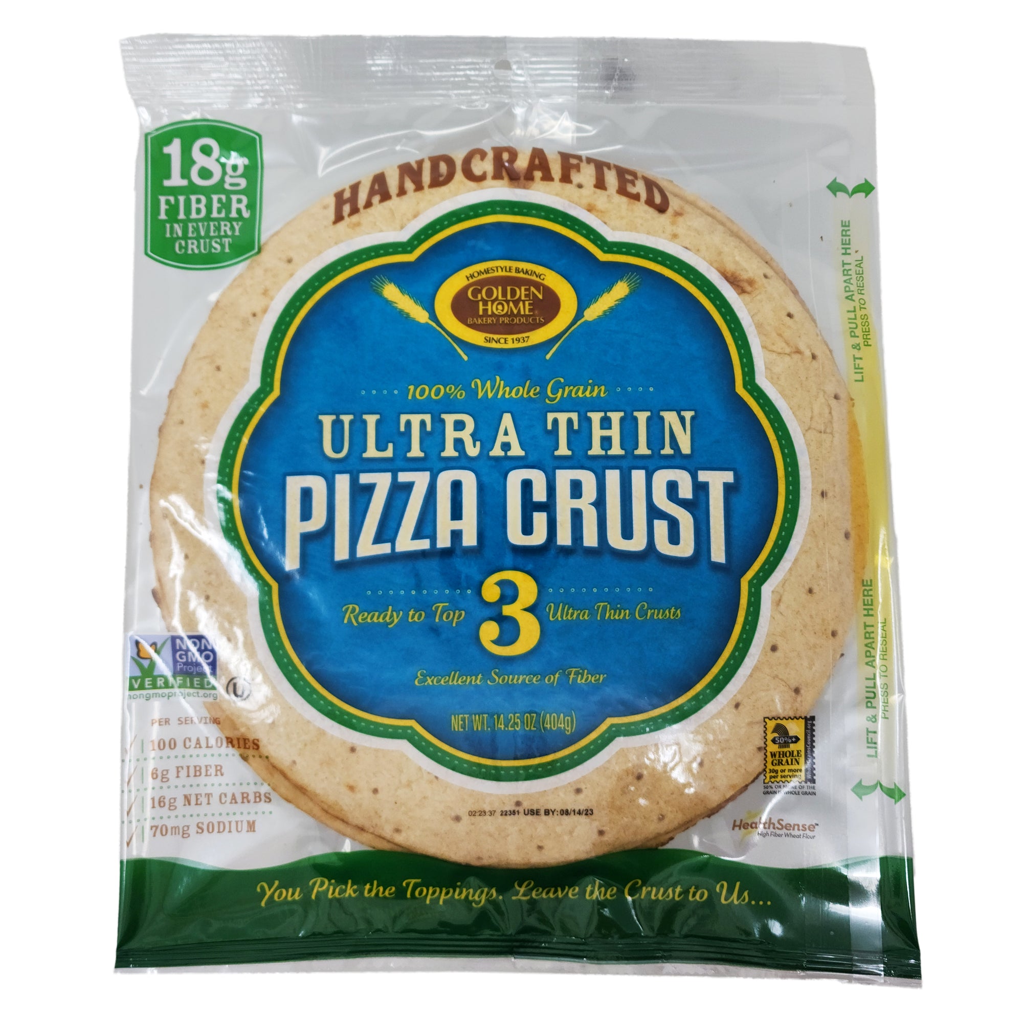 12 Zoll – Golden Home Vollkorn Ultra dünn Crust Pizza – 14.25 oz