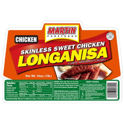 Martin Purefoods – Skinless süß Hähnchen Longanisa – 16 OZ