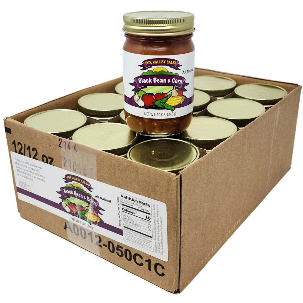 Fall von 12 Fox Valley Schwarz Bean und Mais Salsa