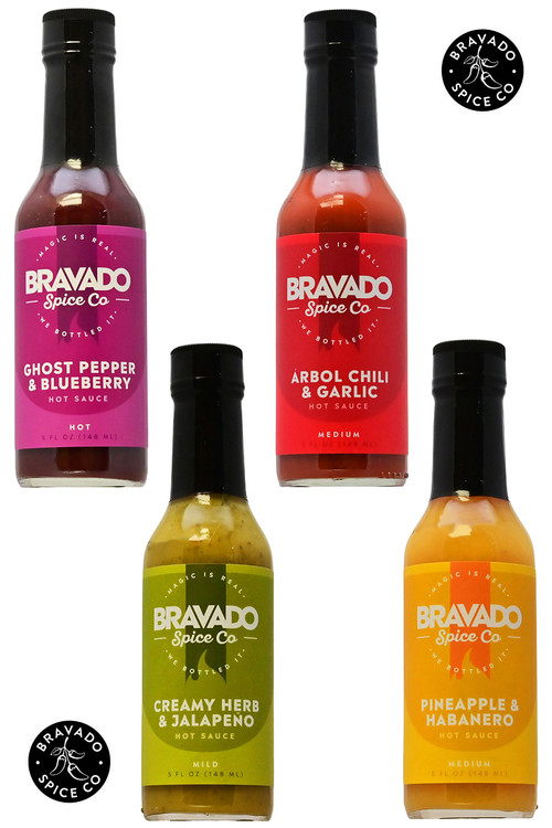 Bravado Spice Co Heiße Saucen 4er Packung, 4/5oz